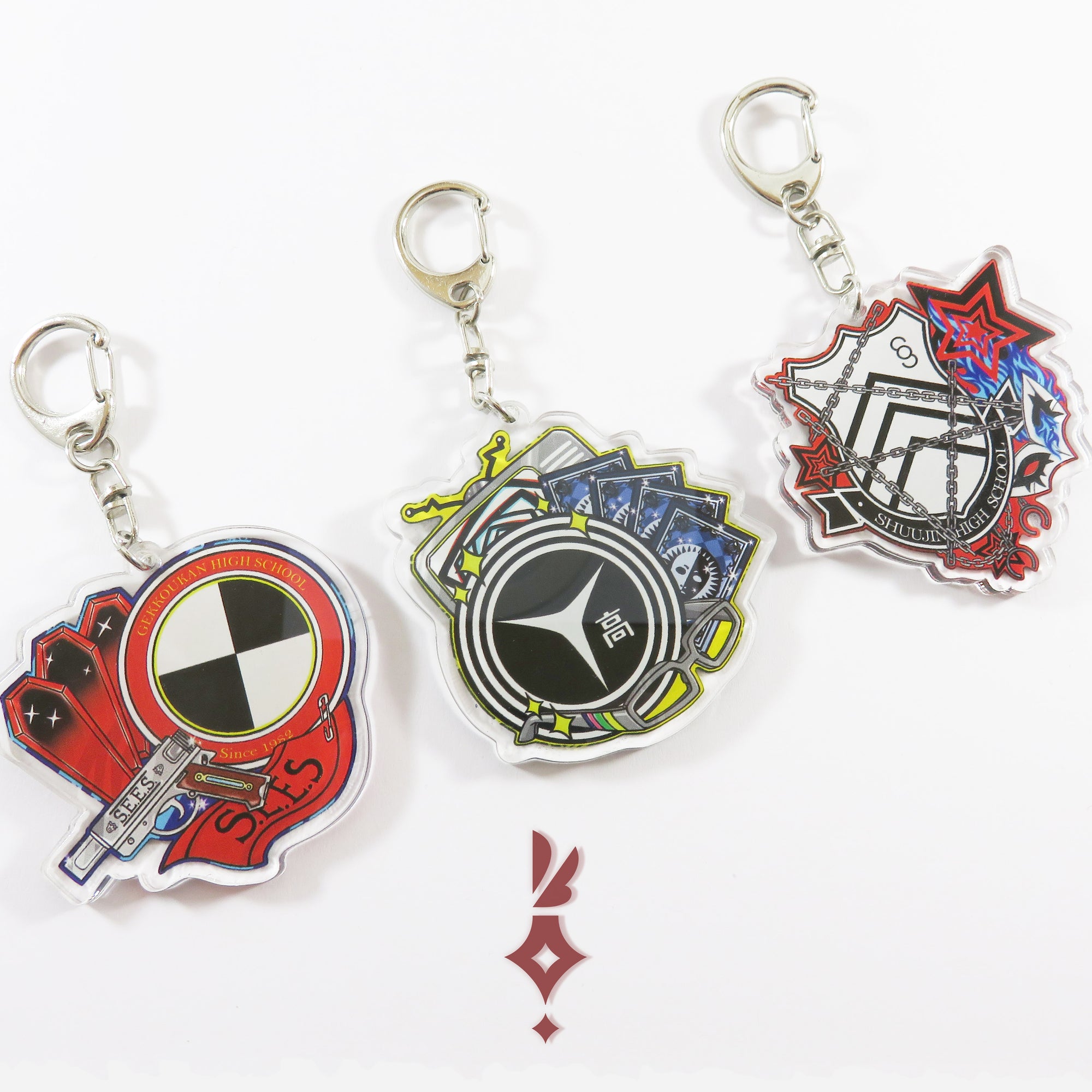 Persona School Emblem Keychains